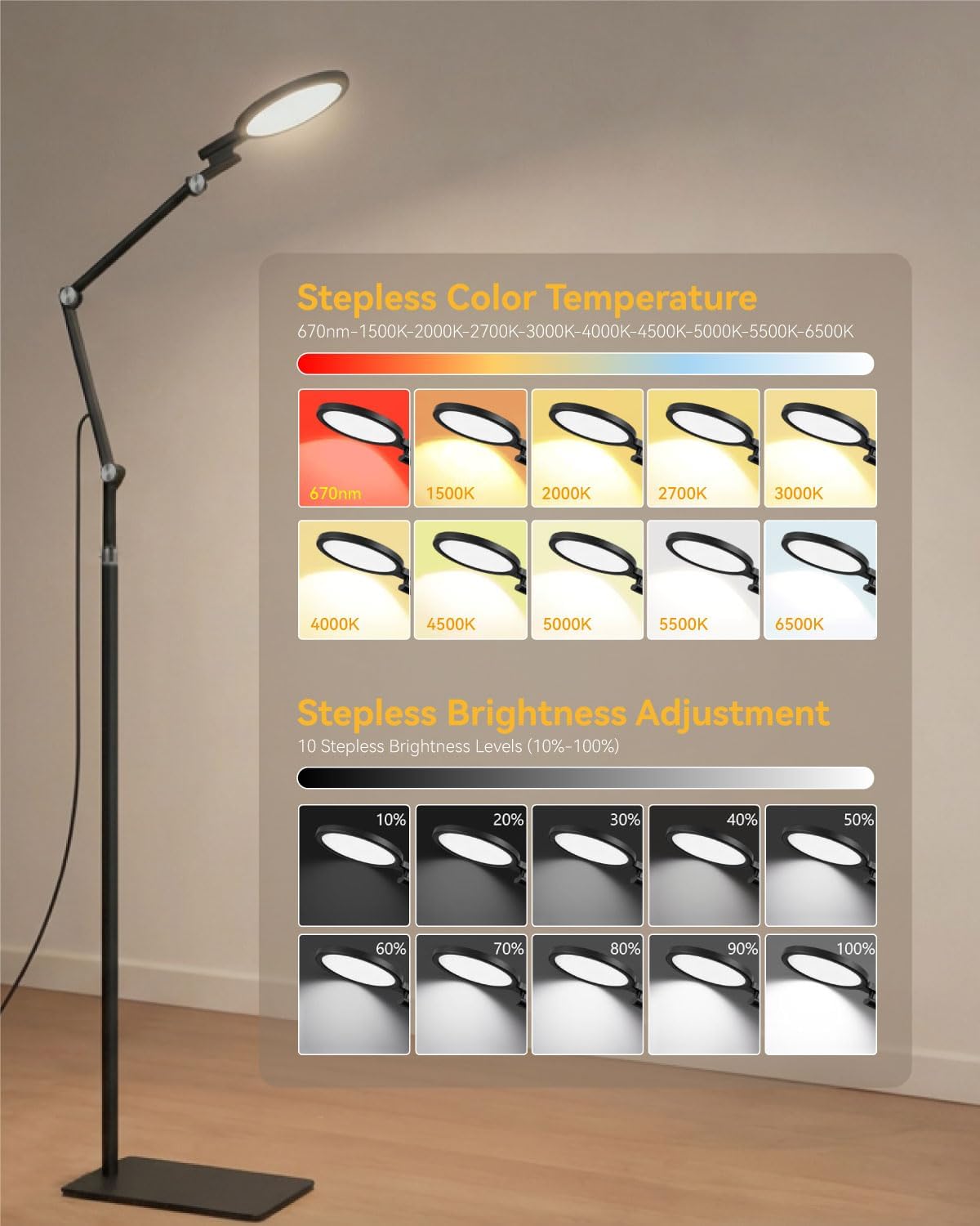 2-in-1 Light Therapy Lamp — 12000 Lux Happy Light & 670nm Red Light Therapy