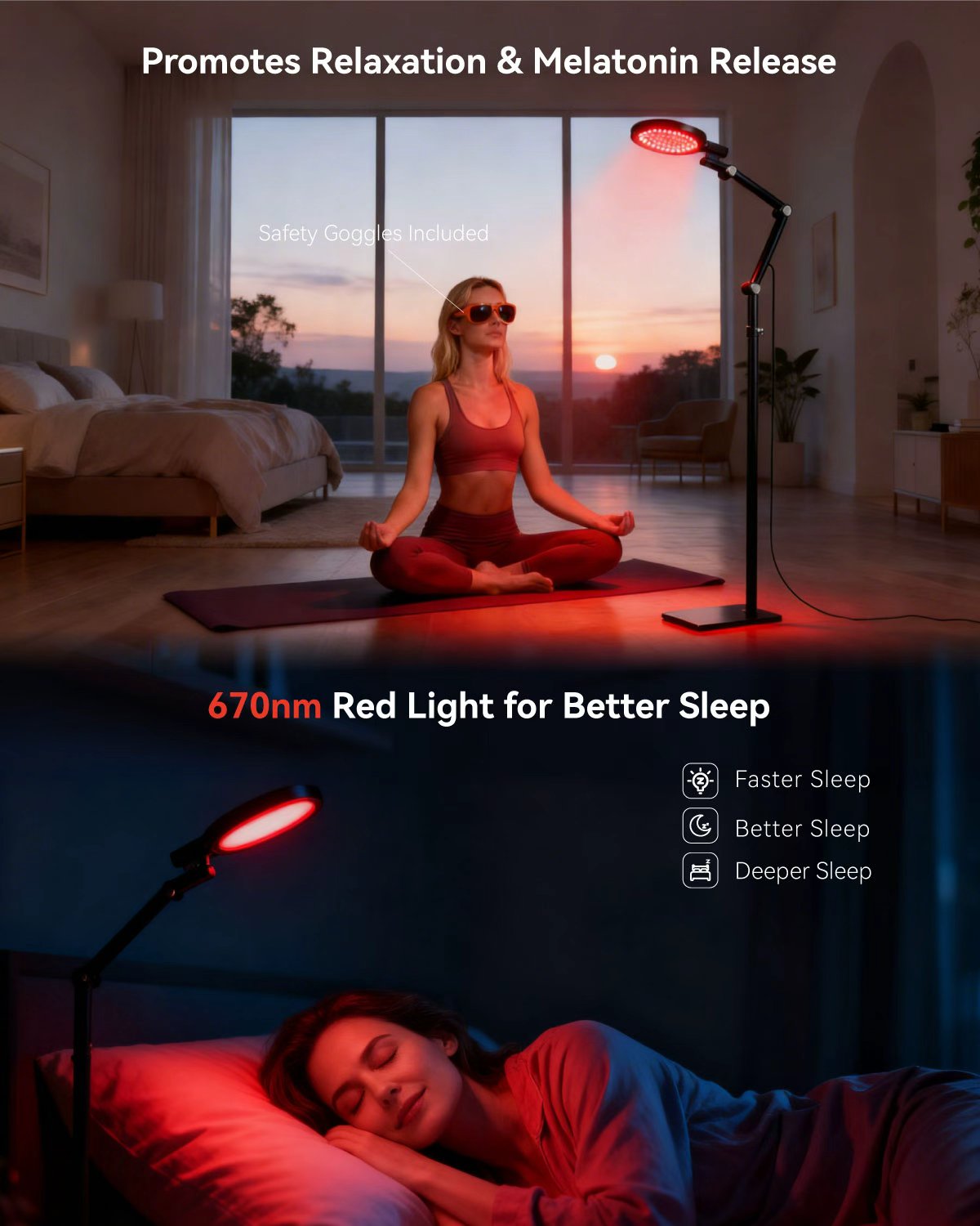 2-in-1 Light Therapy Lamp — 12000 Lux Happy Light & 670nm Red Light Therapy