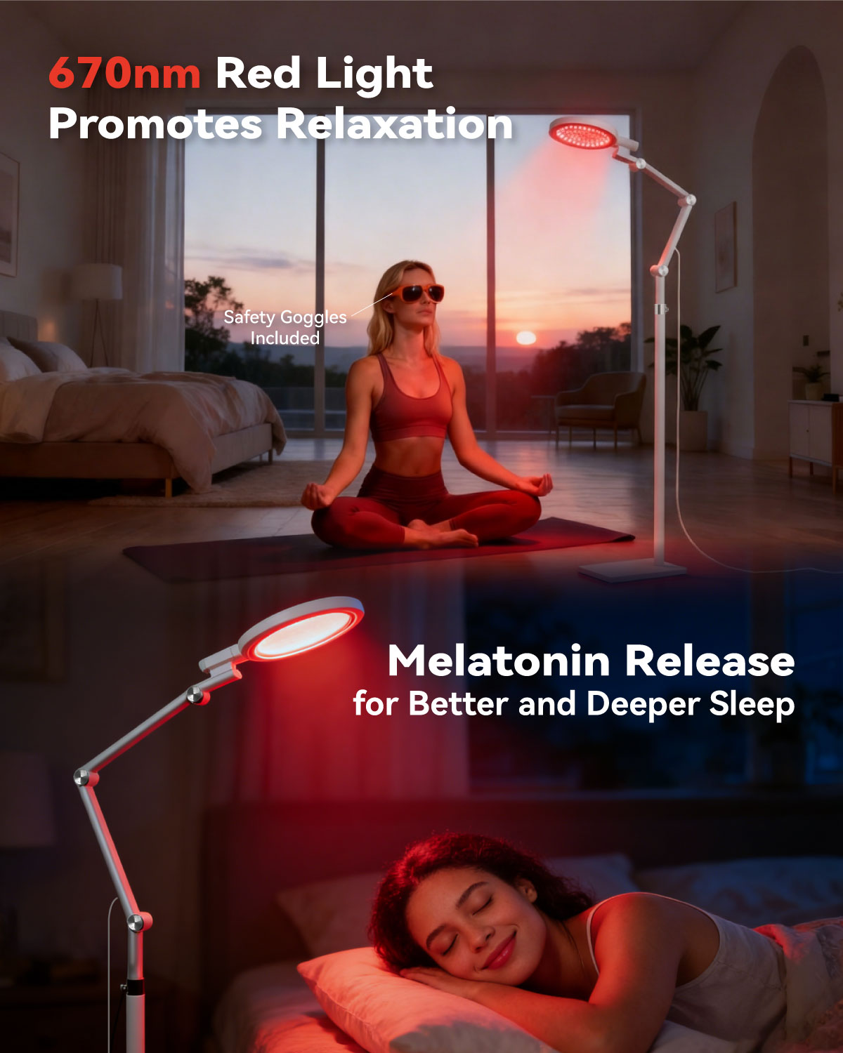 2-in-1 Light Therapy Lamp — 12000 Lux Happy Light & 670nm Red Light Therapy | Madewell Living