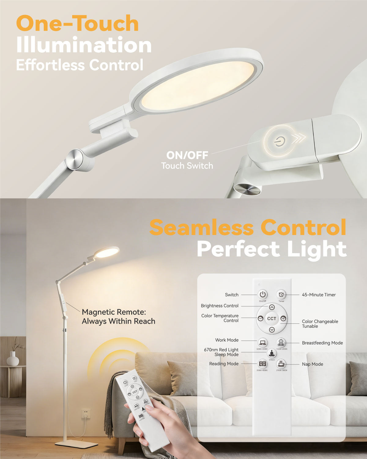 2-in-1 Light Therapy Lamp — 12000 Lux Happy Light & 670nm Red Light Therapy | Madewell Living