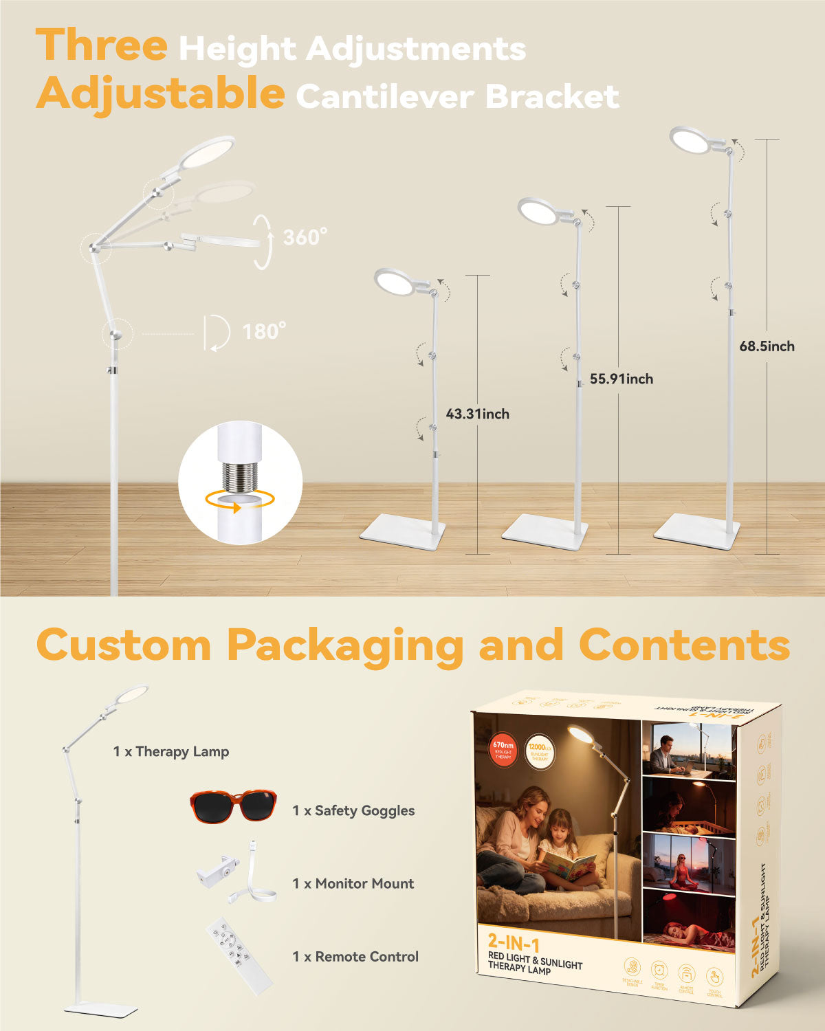 2-in-1 Light Therapy Lamp — 12000 Lux Happy Light & 670nm Red Light Therapy | Madewell Living
